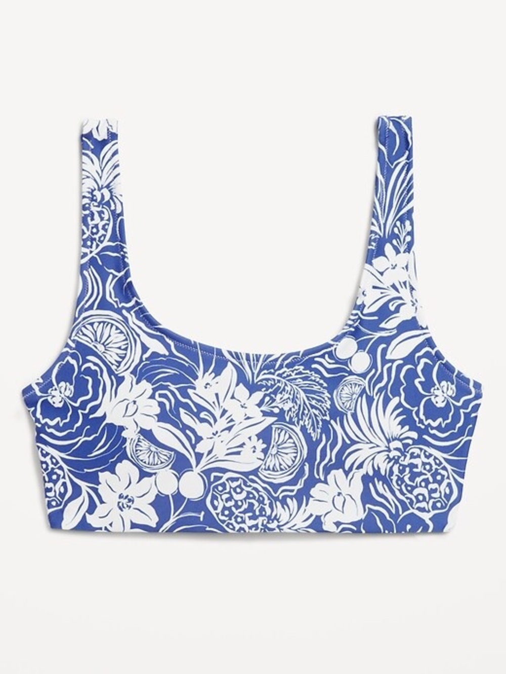 OLD NAVY Matte Scoop Neck Blue & White Floral Bikini Top NWOT Sz XL
